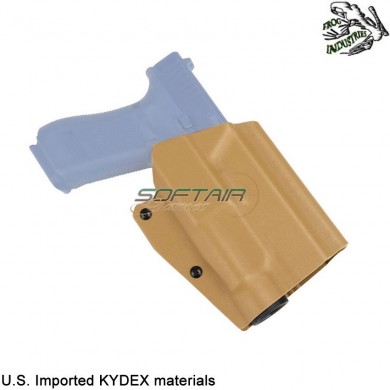 Fondina quick pull TAN U.S. KYDEX per glock c/tlr-1 torcia frog industries® (fi-wo-gb01t)