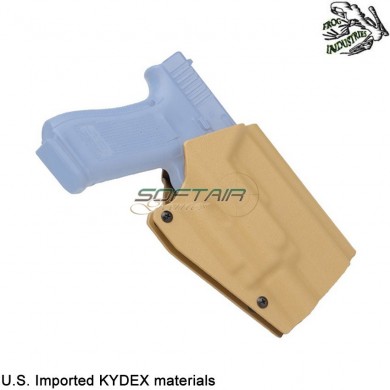 Fondina quick pull TAN U.S. KYDEX per glock c/x400 torcia frog industries® (fi-wo-gb02t)