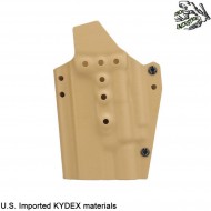 Fondina quick pull TAN U.S. KYDEX per glock c/x400 torcia frog industries® (fi-wo-gb02t)