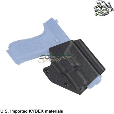 Fondina quick pull NERA U.S. KYDEX per glock c/xc1 torcia frog industries® (fi-wo-gb06b)