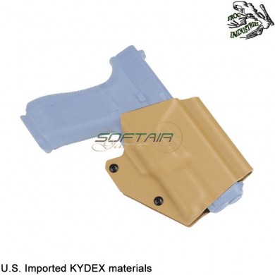 Fondina quick pull TAN U.S. KYDEX per glock c/xc1 torcia frog industries® (fi-wo-gb06t)