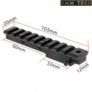 20mm tactical rail 9 slots for mosin nagant 6MM TECH (6mmt-40-bk)