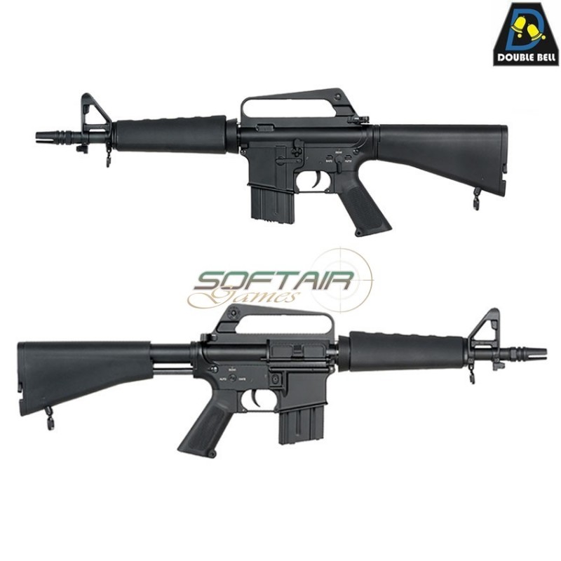 Electric rifle CAR-15 m607 BLACK full metal double bell (db-086) Electric rifle CAR-15 m607 BLACK full metal double bell (db-086)