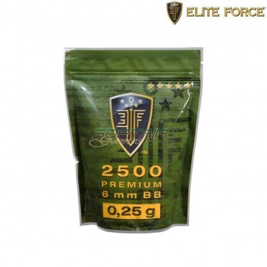 BB bag 0.25gr premium selection WHITE 2500rds elite force (elf-16124)