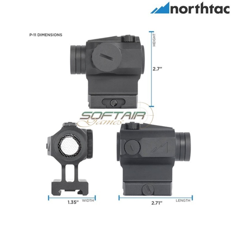 Ronin P11 1x20mm 2 MOA Red Dot Sight northtac (nor-ronin-p11/35373)
