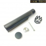 Tubo calcio CUSTOM AEG M4/M16 cnc alluminio NERO 6MM TECH (6mmt-10-bk)