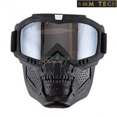Speedsoft TERROR style BLACK mask SILVER lens 6MM TECH (6mmt-43-sv)