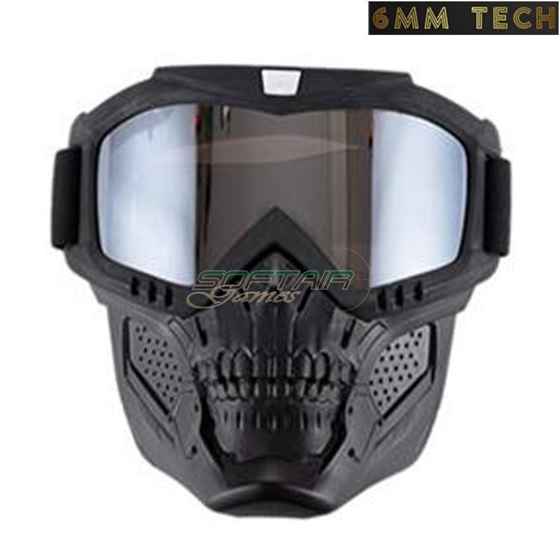 Speedsoft TERROR style BLACK mask SILVER lens 6MM TECH (6mmt-43-sv) Speedsoft TERROR style BLACK mask SILVER lens 6MM TECH (6mmt-43-sv)