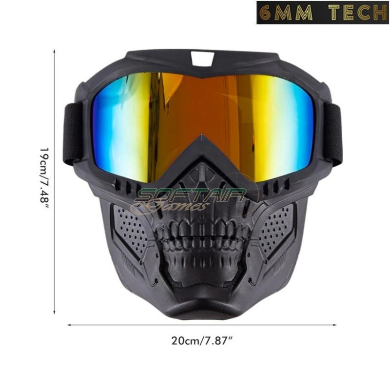 Speedsoft TERROR style BLACK mask SILVER lens 6MM TECH (6mmt-43-sv) Speedsoft TERROR style BLACK mask SILVER lens 6MM TECH (6mmt-43-sv)