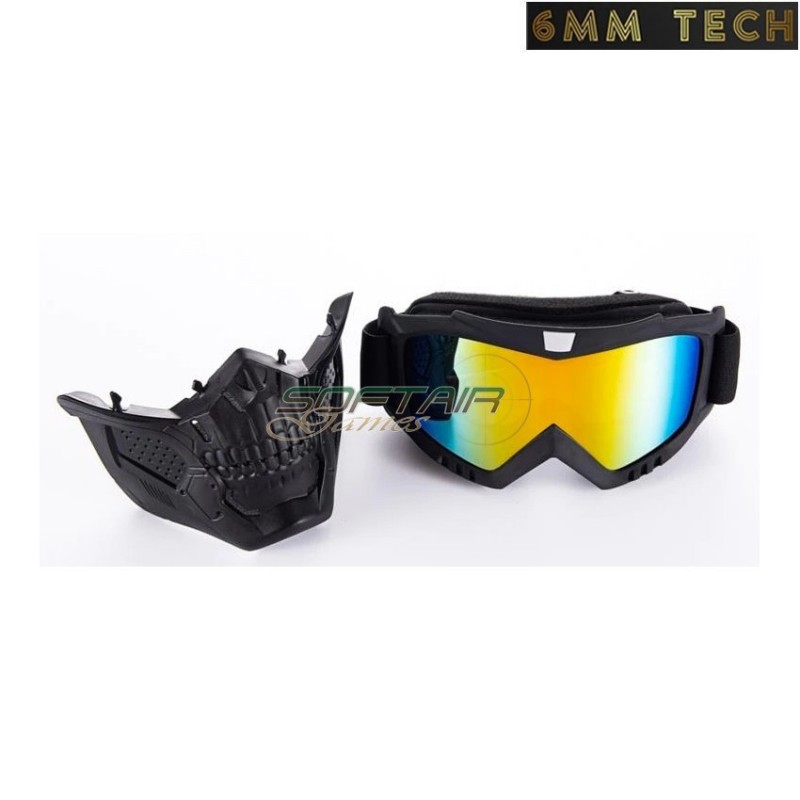 Speedsoft TERROR style BLACK mask SILVER lens 6MM TECH (6mmt-43-sv) Speedsoft TERROR style BLACK mask SILVER lens 6MM TECH (6mmt-43-sv)
