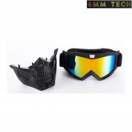 Speedsoft TERROR style BLACK mask SILVER lens 6MM TECH (6mmt-43-sv) Speedsoft TERROR style BLACK mask SILVER lens 6MM TECH (6mmt-43-sv)