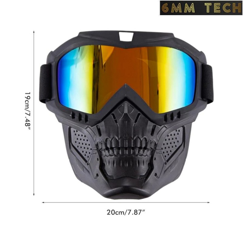 Speedsoft TERROR style BLACK mask CLEAR lens 6MM TECH (6mmt-43-cl)