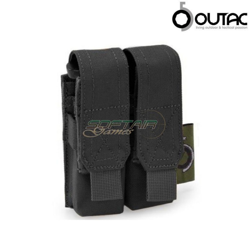 Double Pistol 9mm Magazine Pounch BLACK Outac (ot-pm02/3-b)