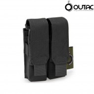Tasca Doppia Caricatori Pistola 9mm NERA Outac (ot-pm02/3-b)