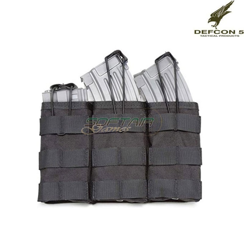 Triple Open pouch BLACK Defcon 5 (d5-m4ak3do-b)