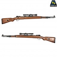 Fucile a molla wwii kar98k sbossolante VERO LEGNO + ottica double bell (db-031928)