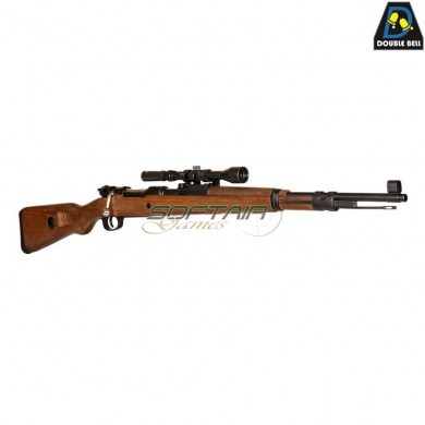 Fucile a molla wwii kar98k sbossolante VERO LEGNO + ottica double bell (db-031928)