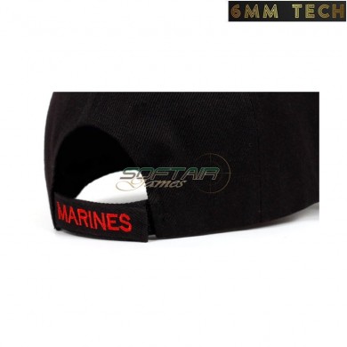 Baseball cap U.S. Marine style NERO 6MM TECH (6mmt-46-bk)