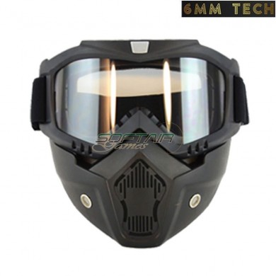 Speedsoft style BLACK mask CLEAR lens 6MM TECH (6mmt-11-cl)