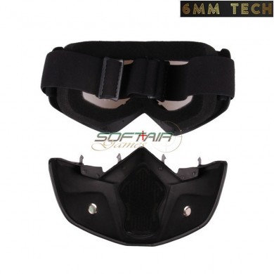 Speedsoft style BLACK mask CLEAR lens 6MM TECH (6mmt-11-cl)