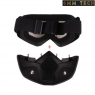 Speedsoft style BLACK mask CLEAR lens 6MM TECH (6mmt-11-cl)