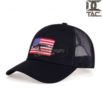 Cappello USA flag + AK con retina style NERO d.c. tactical (dctac-89-bk)