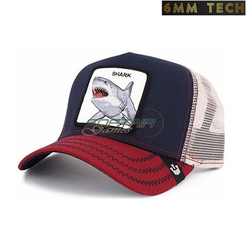 Baseball cap SQUALO style NAVY RED 6MM TECH (6mmt-54-nr)