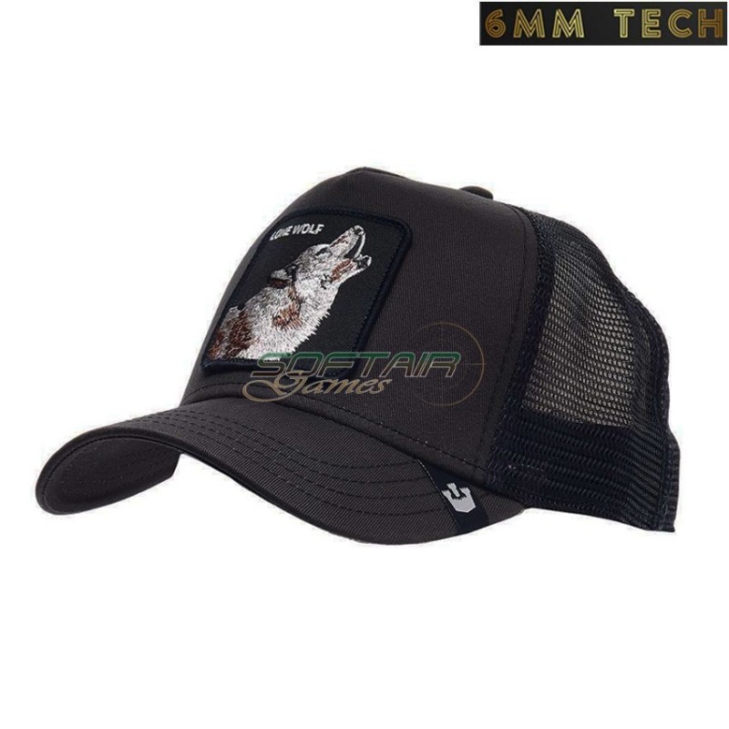 Baseball cap LUPO SOLITARIO style NERO 6MM TECH (6mmt-56-bk)