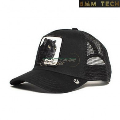Baseball cap PANTHER style BLACK 6MM TECH (6mmt-57-bk)