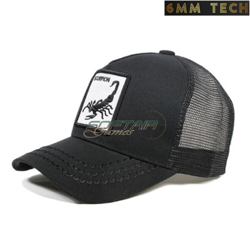 Baseball cap SCORPIONE style NERO 6MM TECH (6mmt-62-bk)