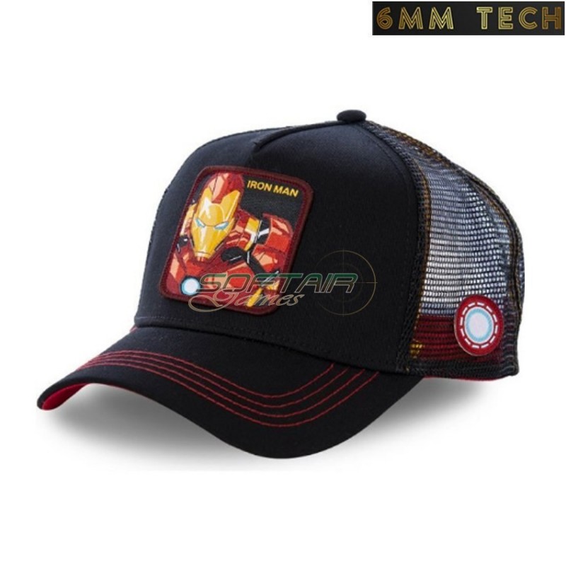 Baseball cap IRON MAN style NERO 6MM TECH (6mmt-65-bk)
