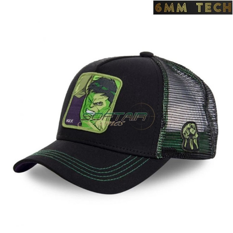 Baseball cap HULK style BLACK 6MM TECH (6mmt-68-bk)