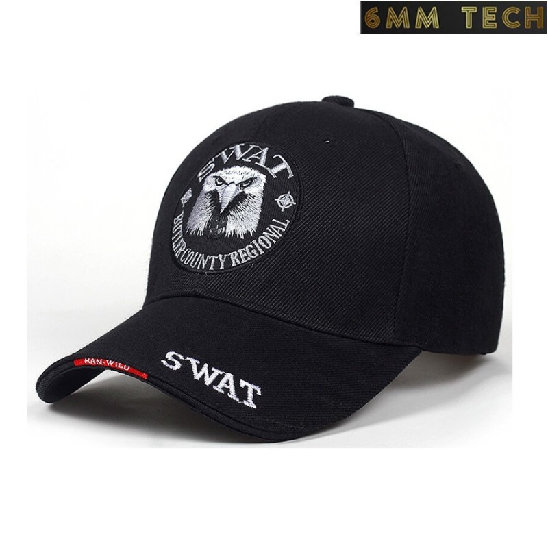Baseball cap SWAT AQUILA style NERO 6MM TECH (6mmt-70-bk)