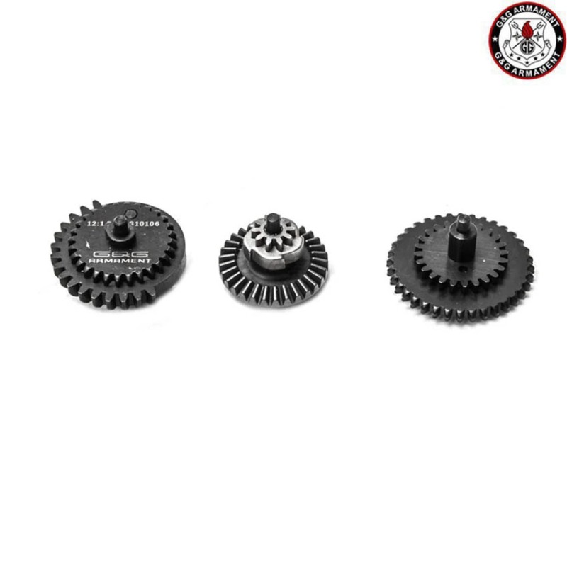 High speed 12:1 reinforced steel gear set for AEG g&g (gg-10108) High speed 12:1 reinforced steel gear set for AEG g&g (gg-10108)