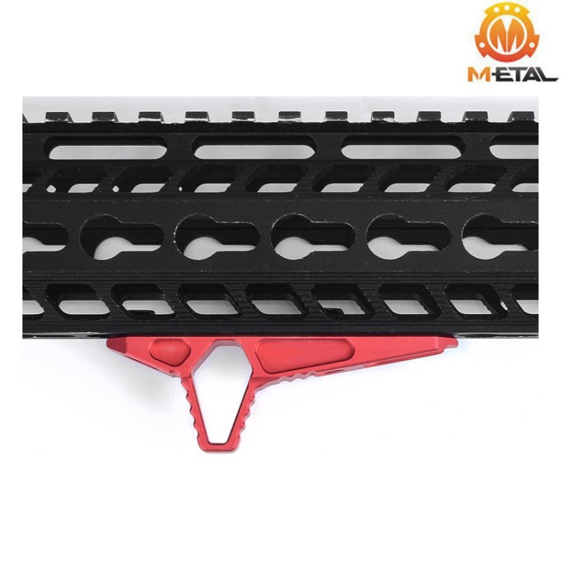 Angled foregrip RED ASC. style hand-Stop keyMod & LC metal® (me06087-red)