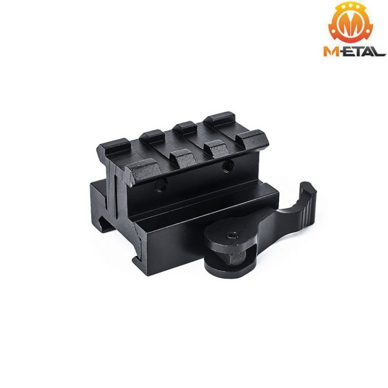 Height and tilt adjustable rail QD mount 3-slot metal® (me09002-bk)