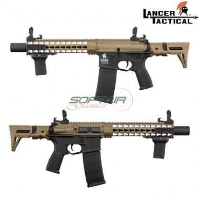 Electric rifle LT-19 GEN.2 m4 silencer PDW TAN/BLACK lancer tactical (lat-lk9052)