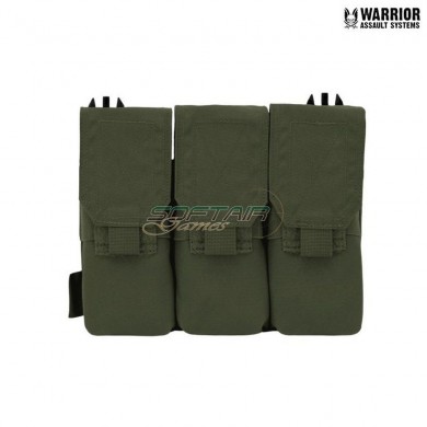 Removable triple m4 covered mag pouch OLIVE DRAB warrior assault systems (w-eo-dfp-tm4-od)