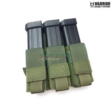 Triple 9mm pistol magazines pouch OLIVE DRAB warrior assault systems (w-eo-tpda-9-od)