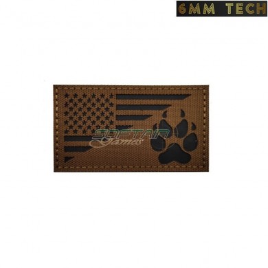 Embroidered patch COYOTE BROWN IR USA BW 6MM TECH (6mmt-14-cb)