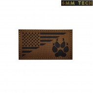 Embroidered patch COYOTE BROWN IR USA BW 6MM TECH (6mmt-14-cb)