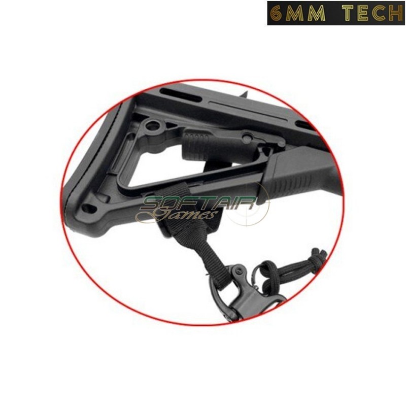 Sling for stock BLACK type 1 6MM TECH (6mmt-73-bk)