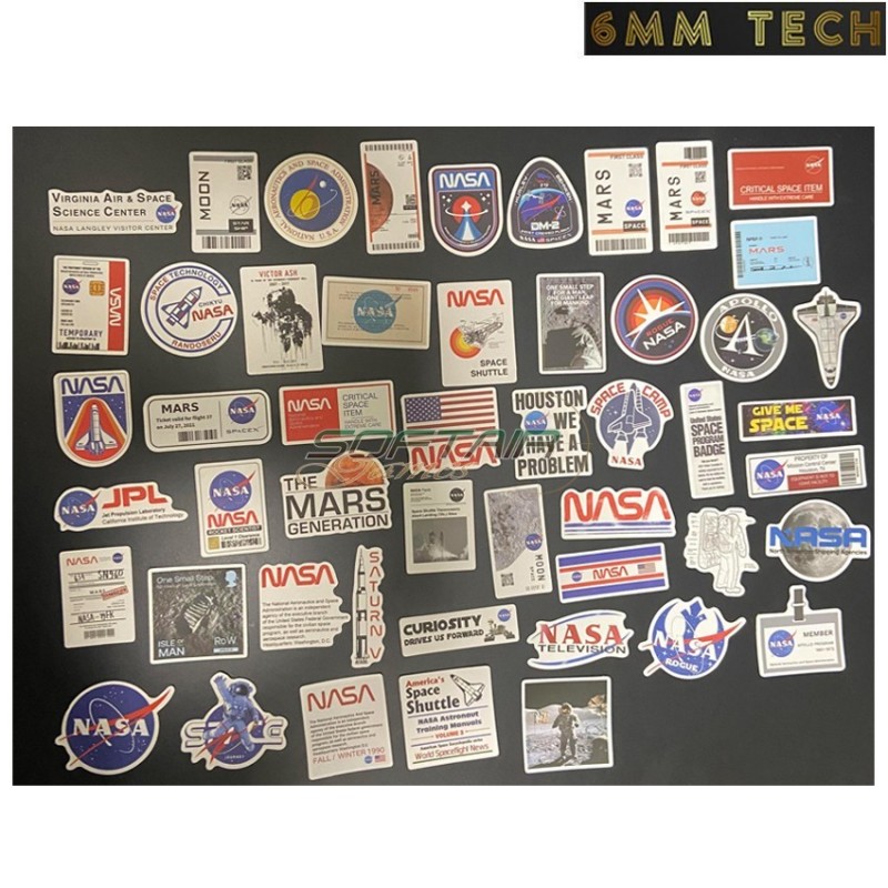 50pcs. set stickers for case/rifle/computer/etc... TYPE 3 6MM TECH (6mmt-74-3-50)