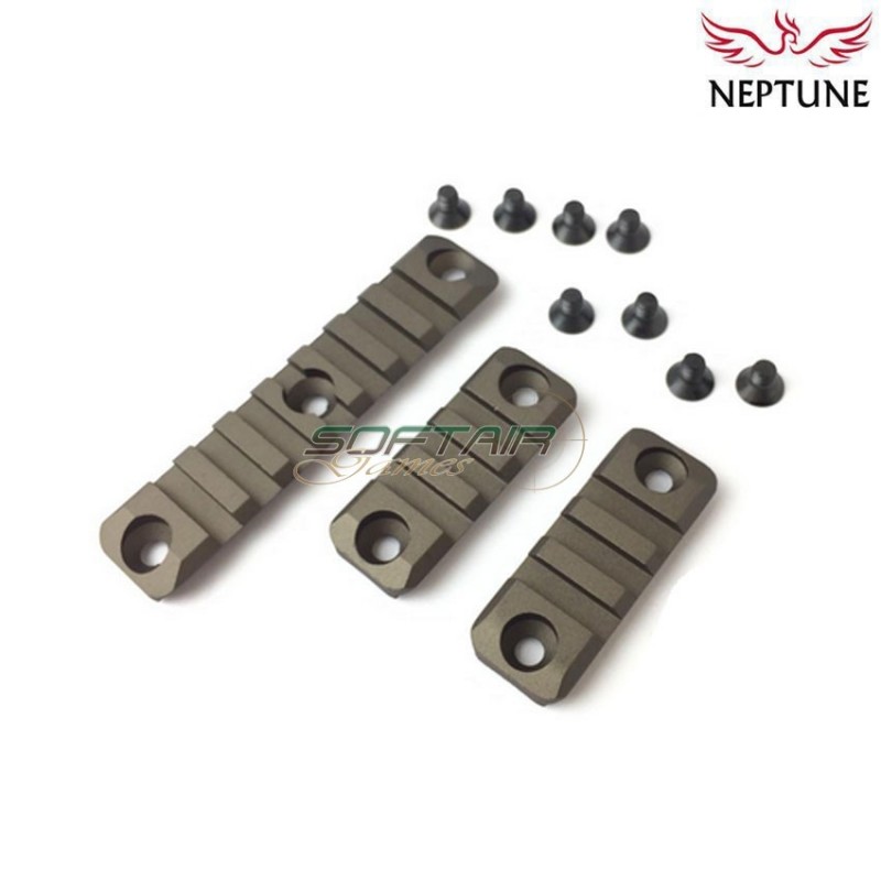 3 pieces set BROWN 416 geissele rail 20mm weaver neptune (nte-180-br)