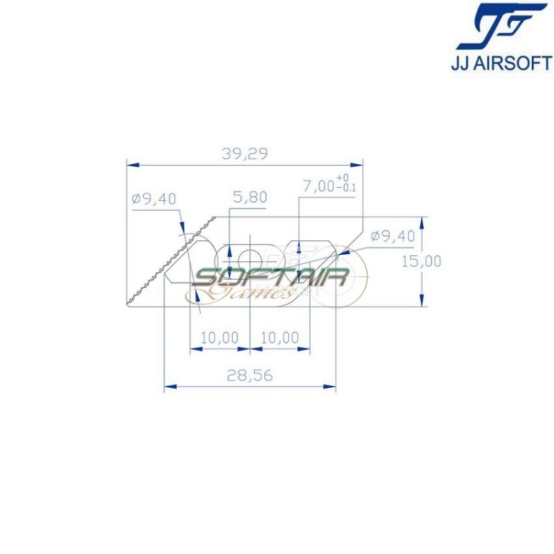 TMRS Left Thumb Rest per KeyMod & LOC NERO jj airsoft (ja-1387-bk)