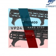 VP24 Hand Stop per KeyMod & LOC ARGENTO jj airsoft (ja-1390-sv)