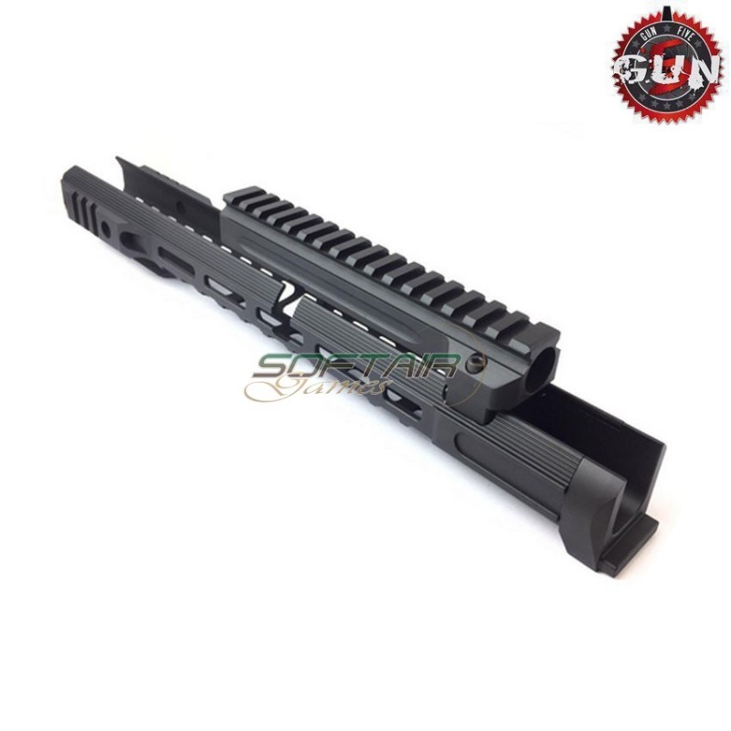 AK handguard 13.5" CNC alluminio NERO LOC style gun five (gf-z0380)