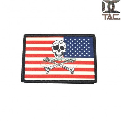 Embroidered patch pirate skull USA flag RIGHT d.c. tactical (dctac-126-right)