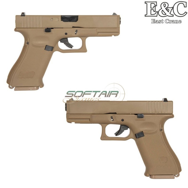 Pistola a GAS glk g19X g.5 style scarrellante DARK EARTH e&c (ec-031389)
