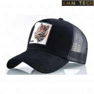 Baseball cap TIGER style BLACK 6MM TECH (6mmt-79-bk)